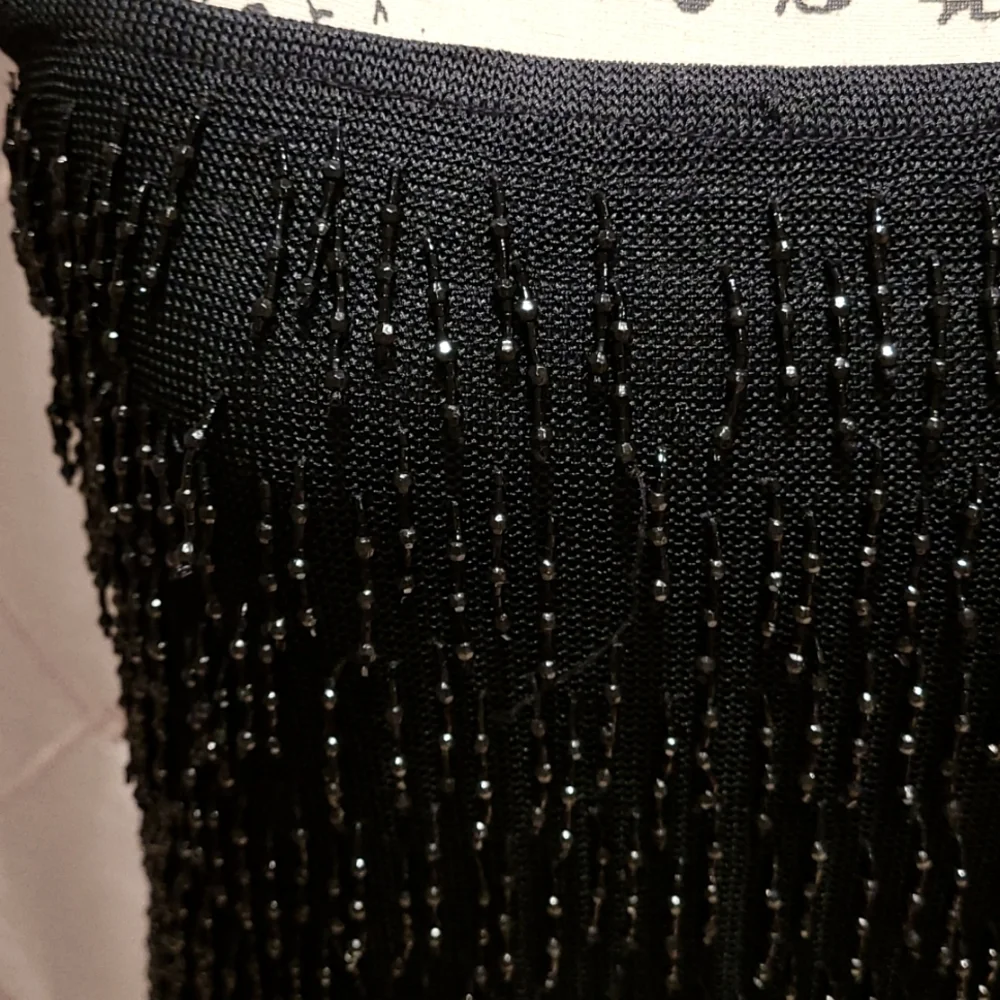 Moschino cheap and chic strapless dress/long skirt stretchy fabric with beading - Picture 3 of 8